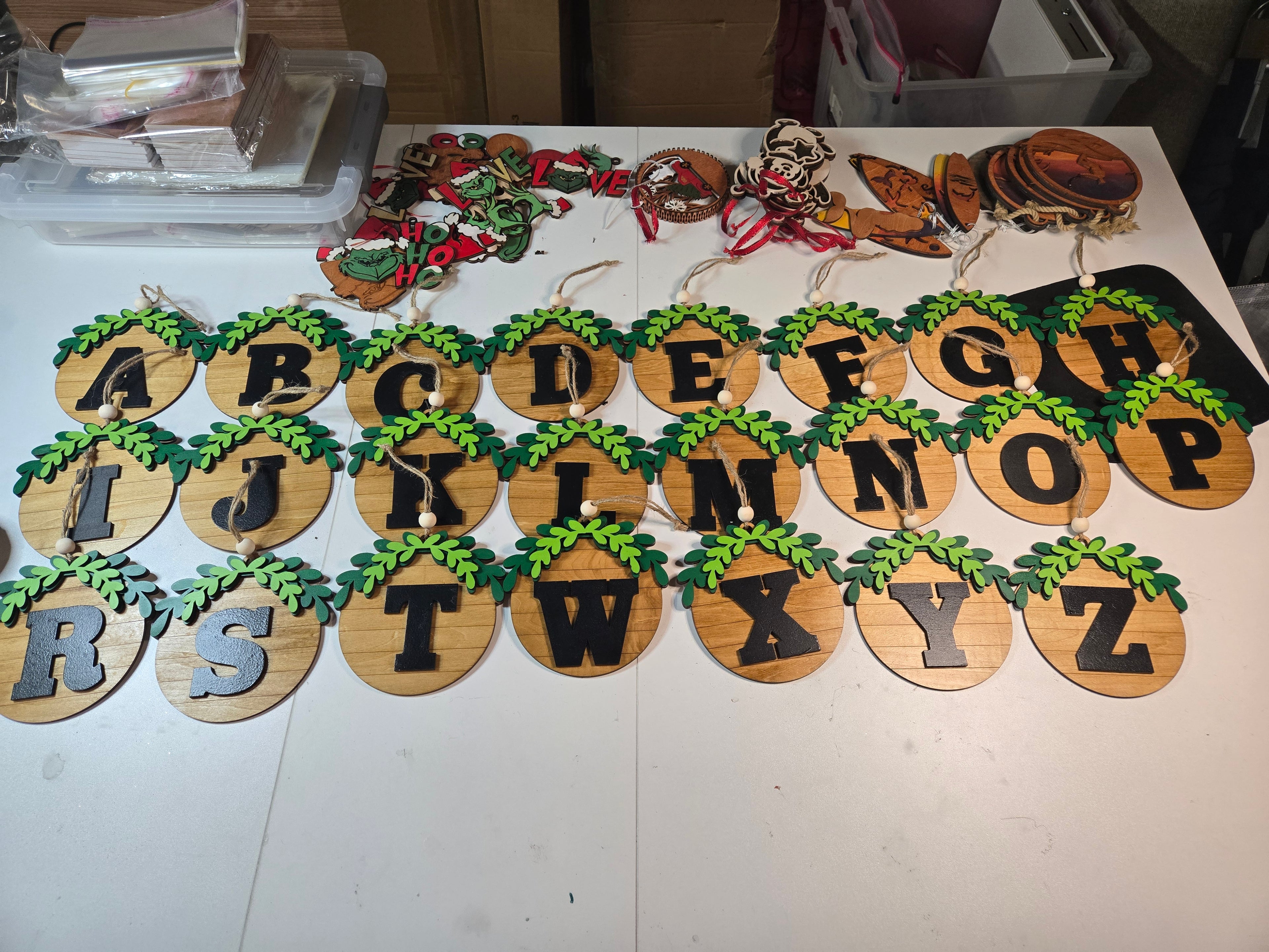 Monogram letter Christmas Ornament