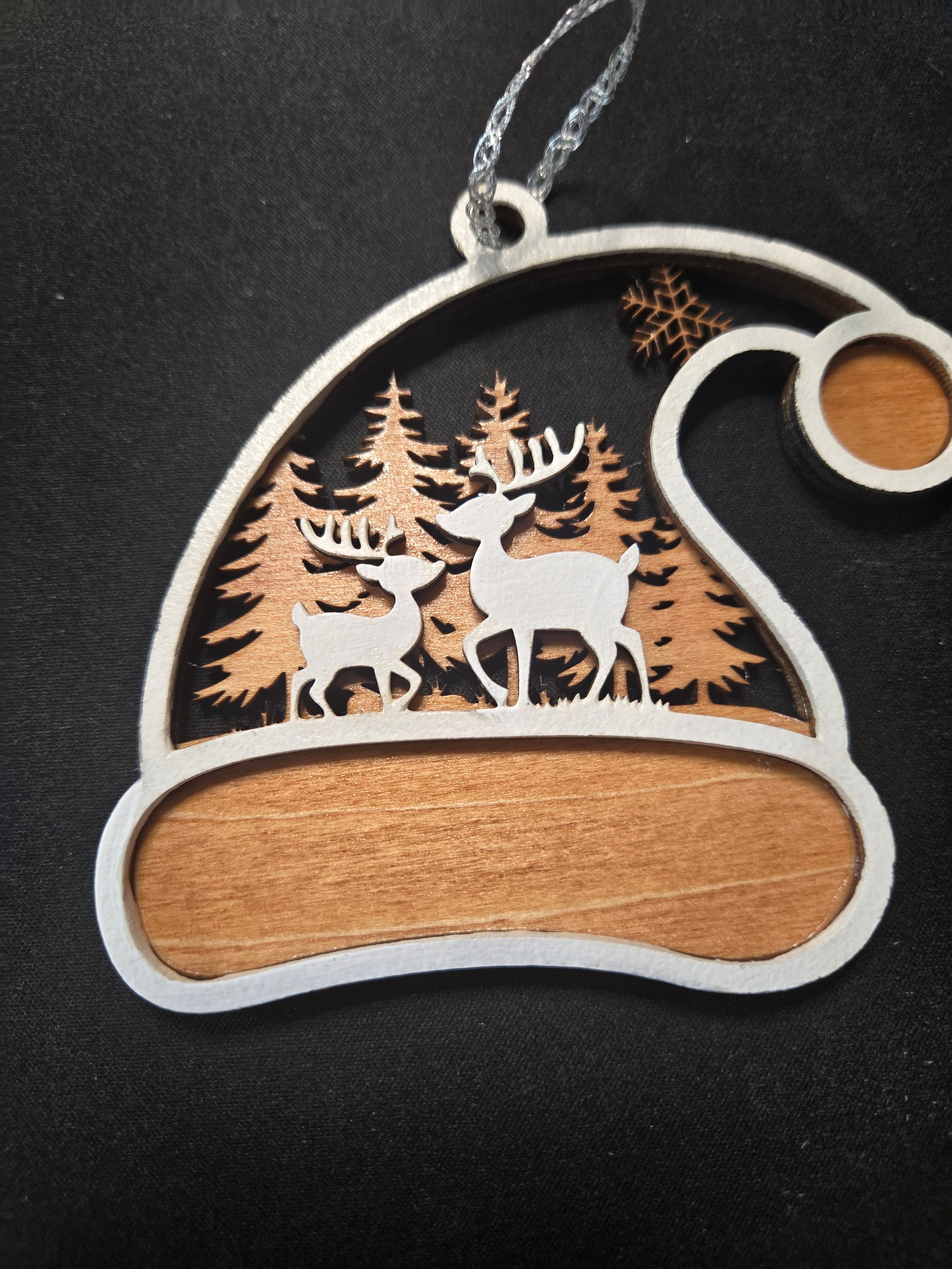 Santa hat shaped Christmas Ornament