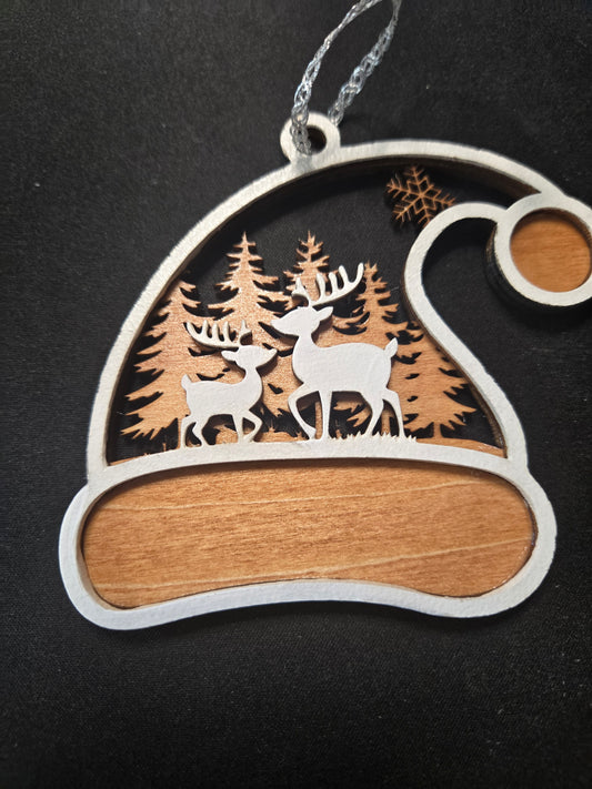 Santa hat shaped Christmas Ornament