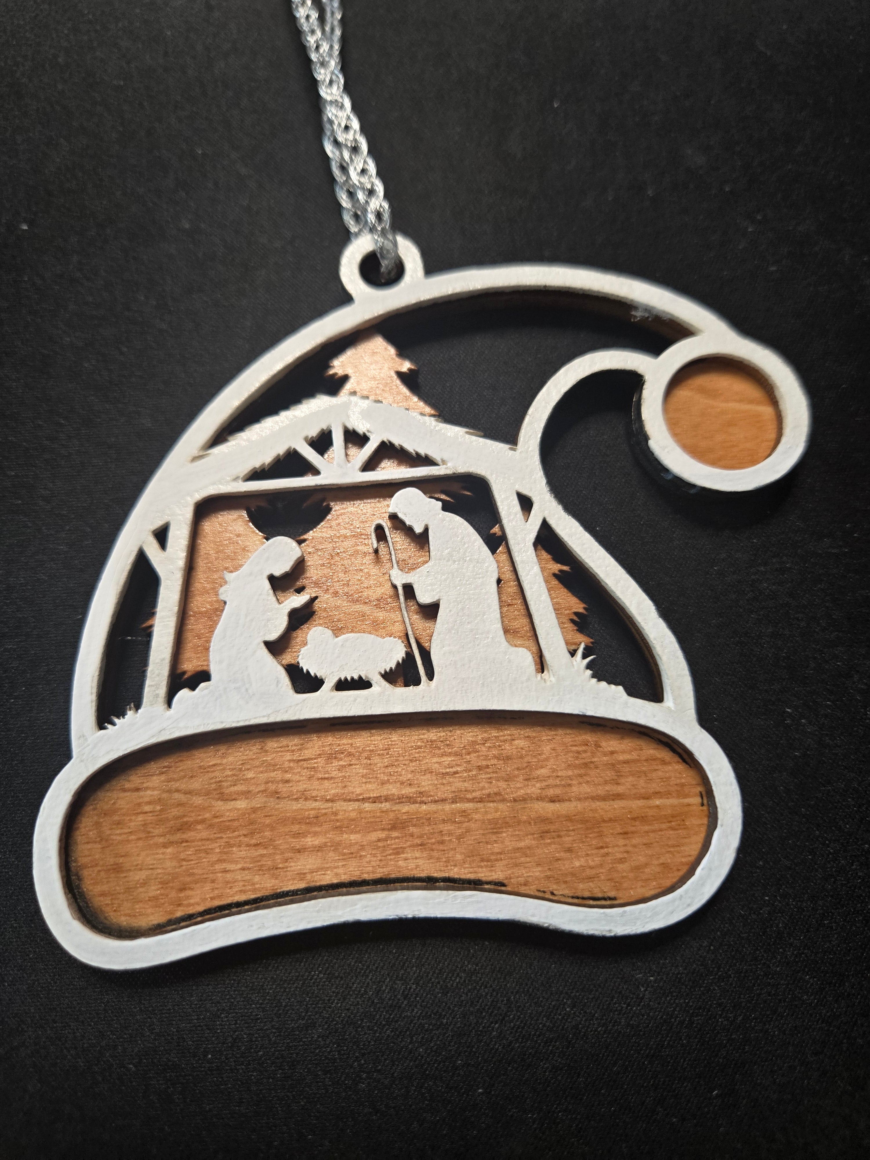 Santa hat shaped Christmas Ornament