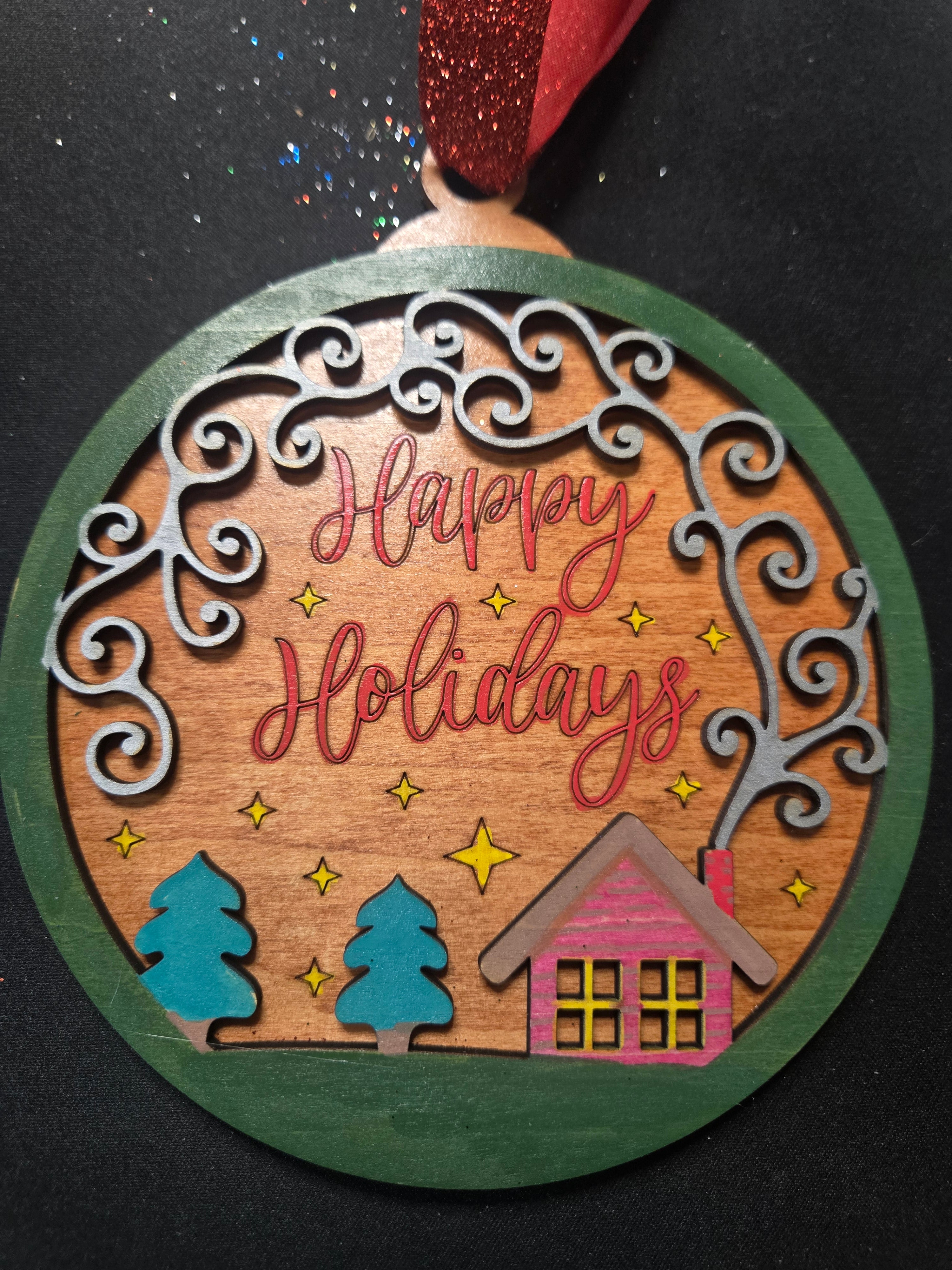 Happy Holidays Ornament