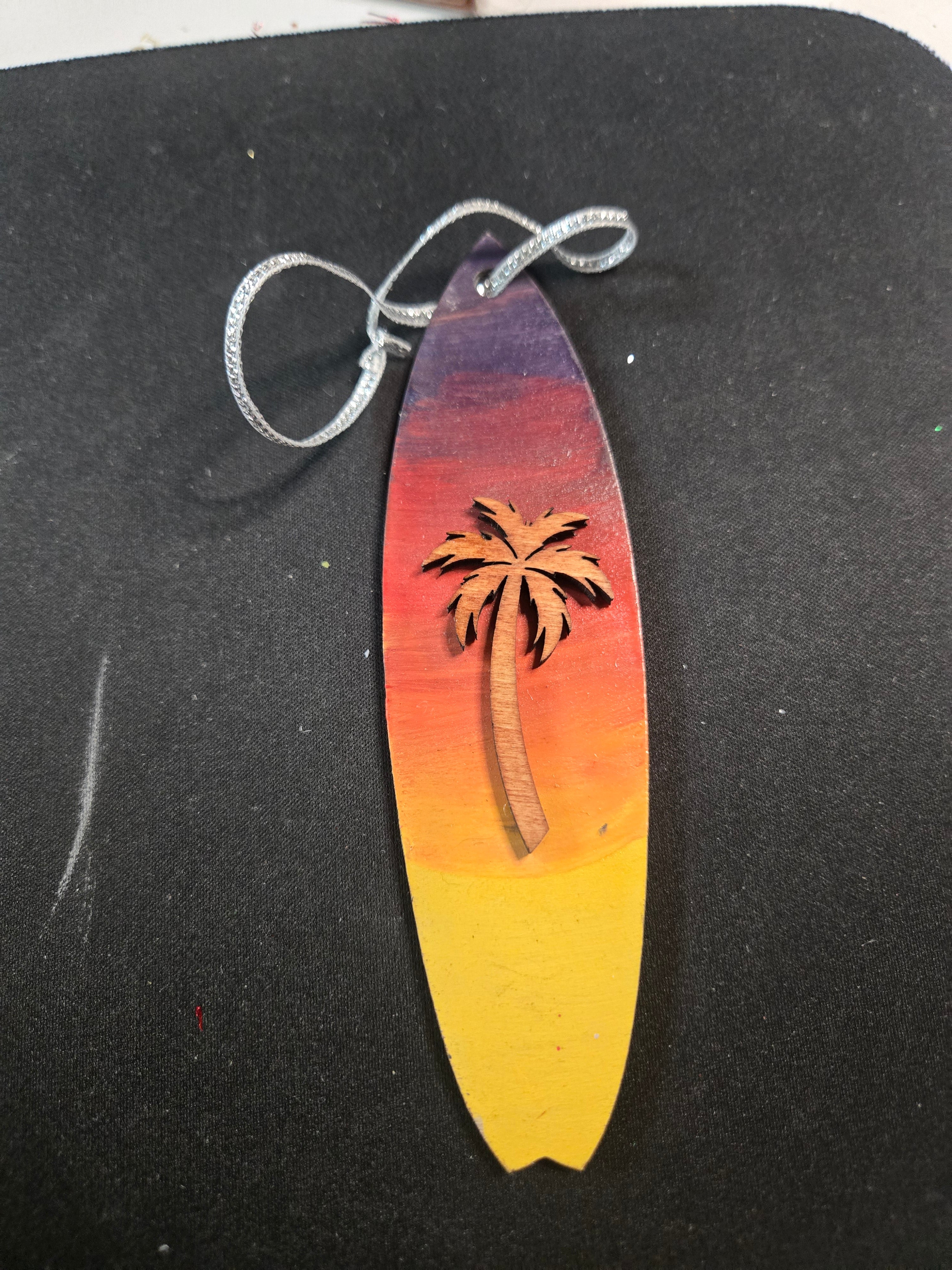Sunset Surfboard Ornament