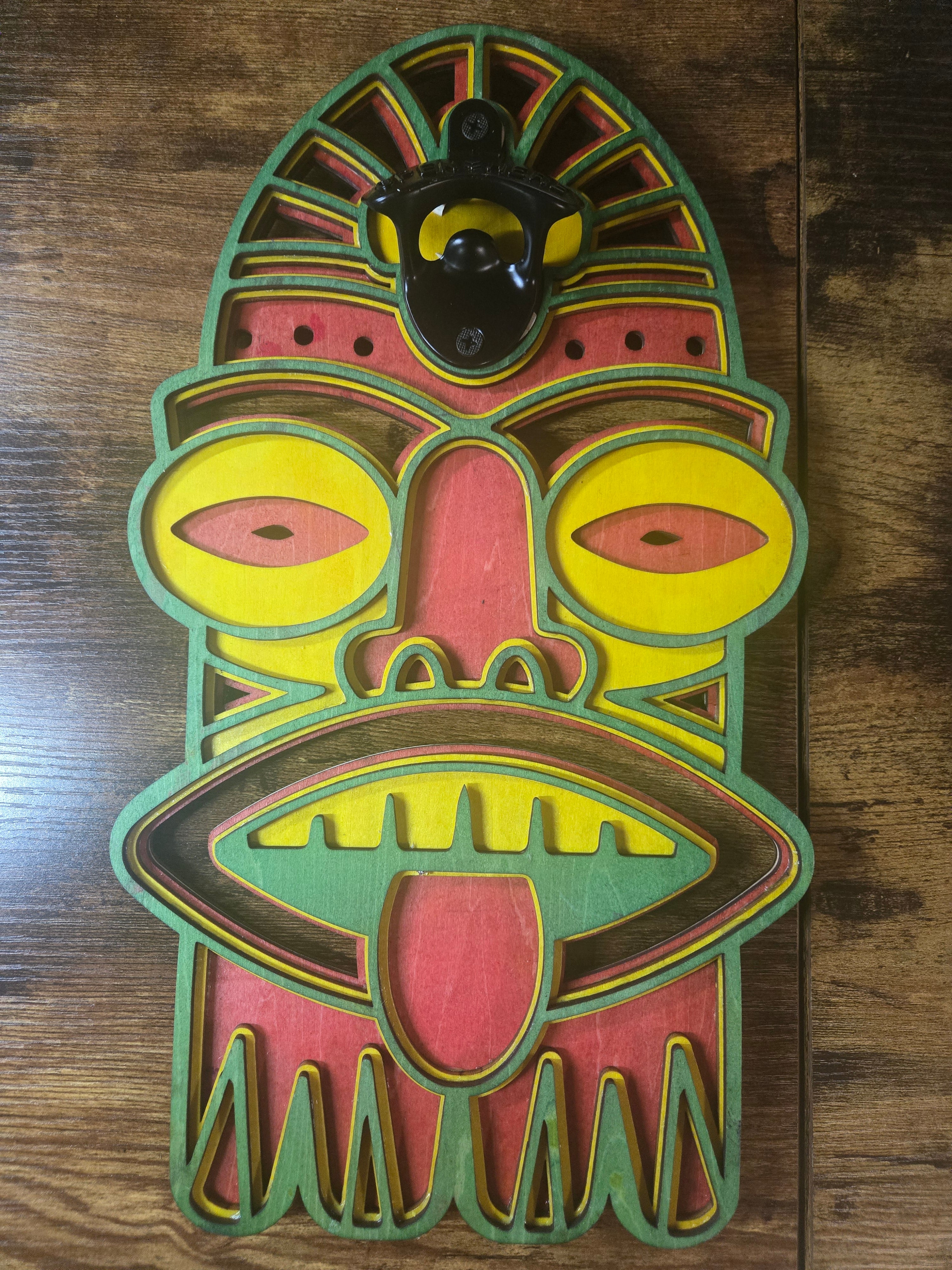 Layered Tiki Bottle Opener