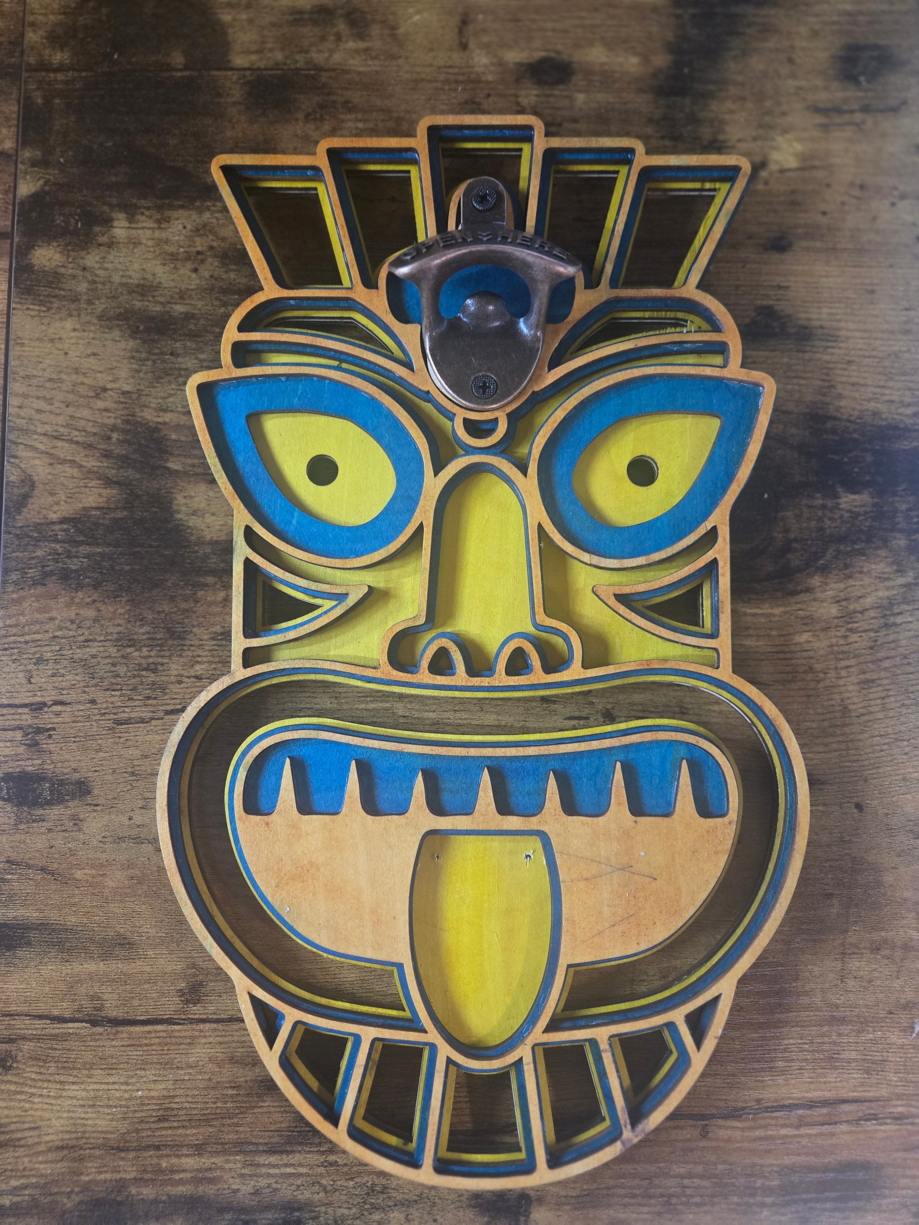 Layered Tiki Bottle Opener