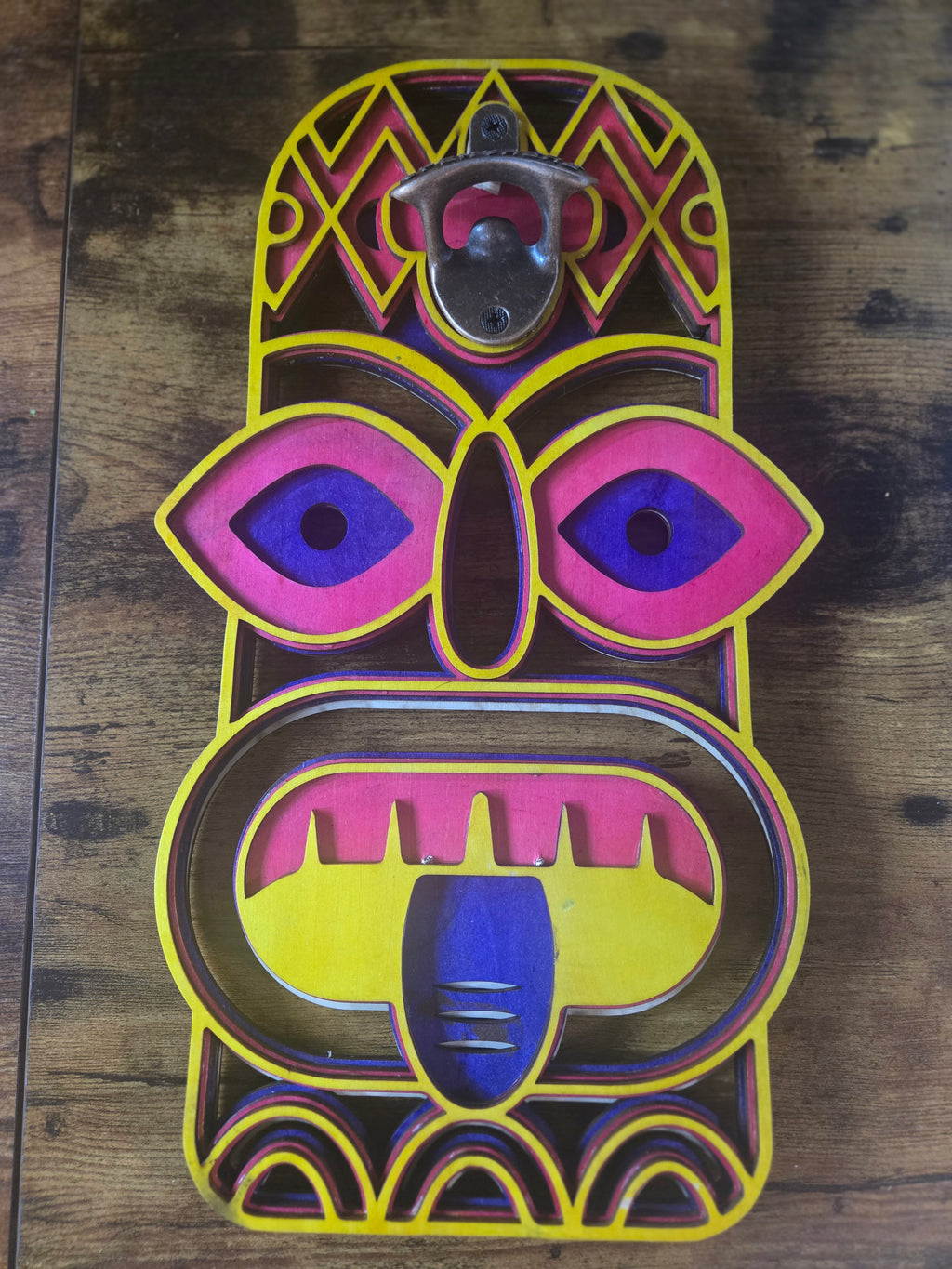 Layered Tiki Bottle Opener