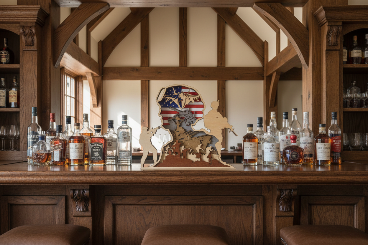 Layered Patriotic Military Tribute Wall Art