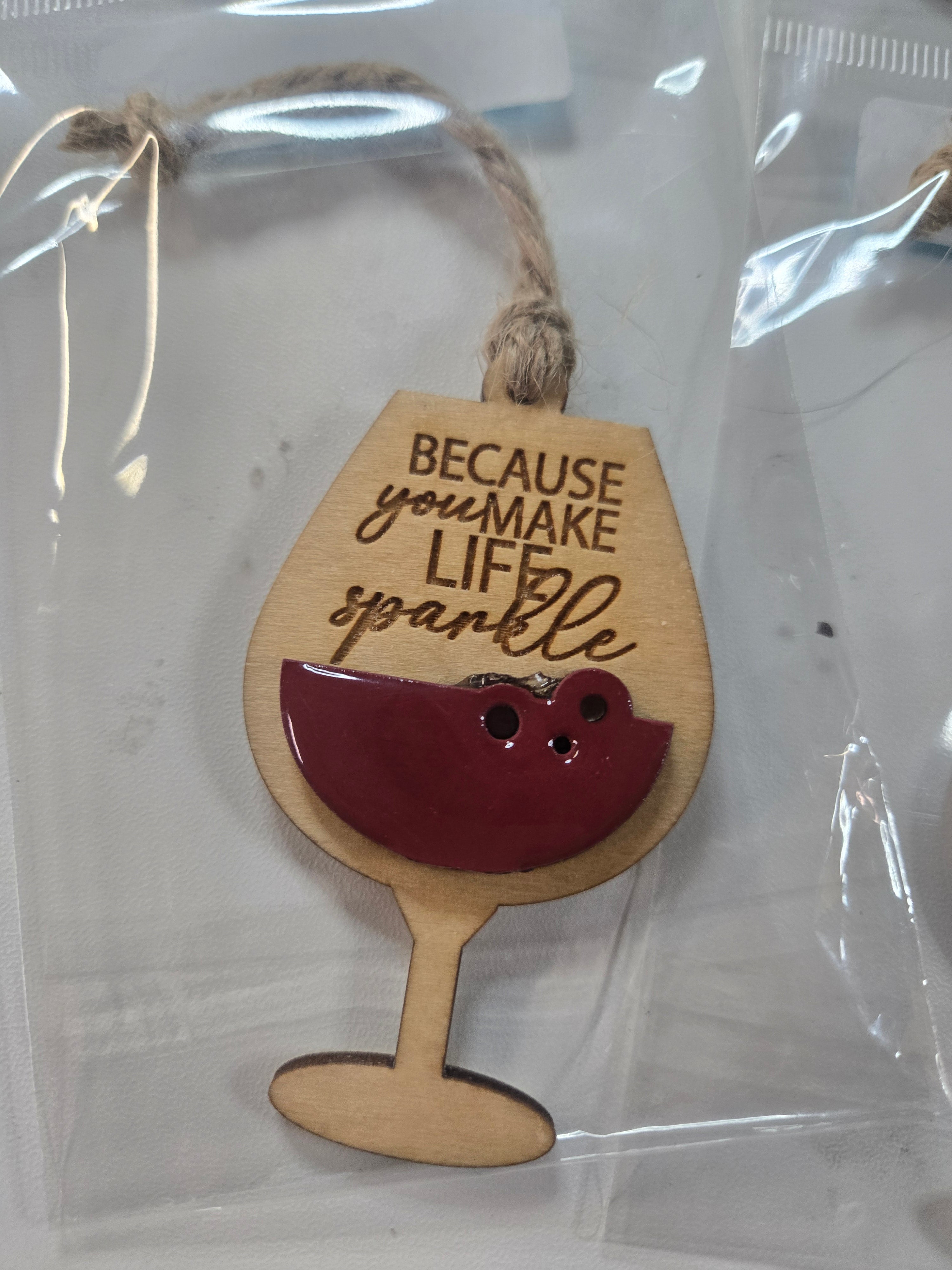 Wood & Resin Wine Bottle Tag