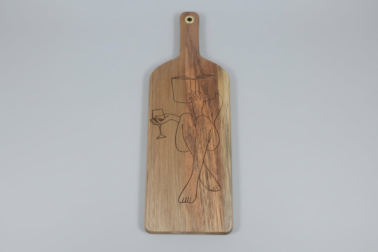Wine Bottle Shaped Wooden Charcuterie Board