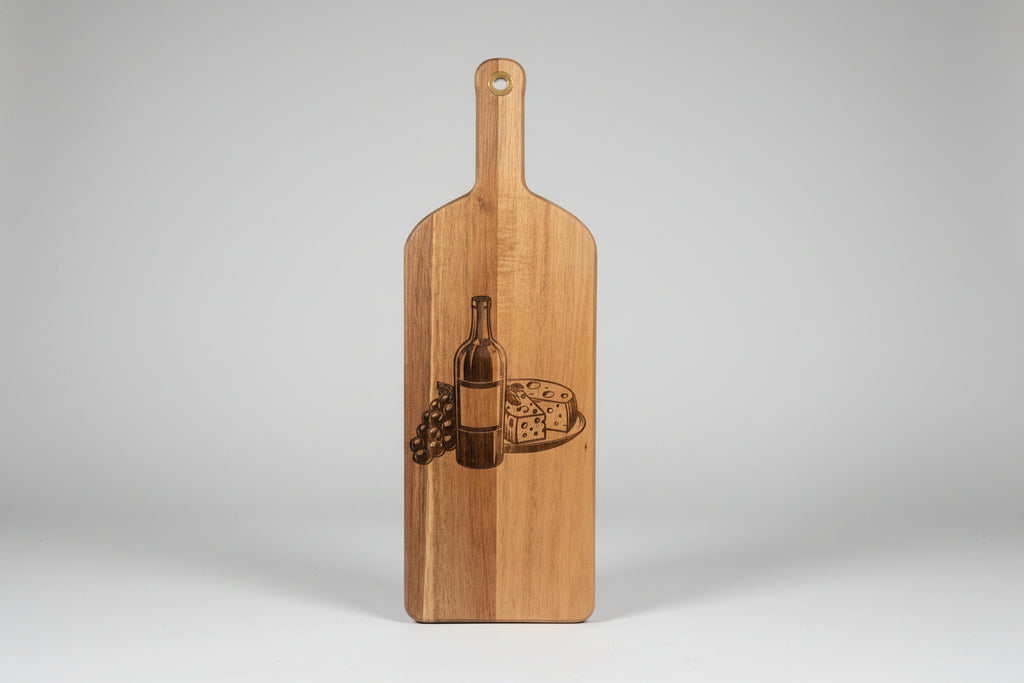 Wine Bottle Shaped Wooden Charcuterie Board