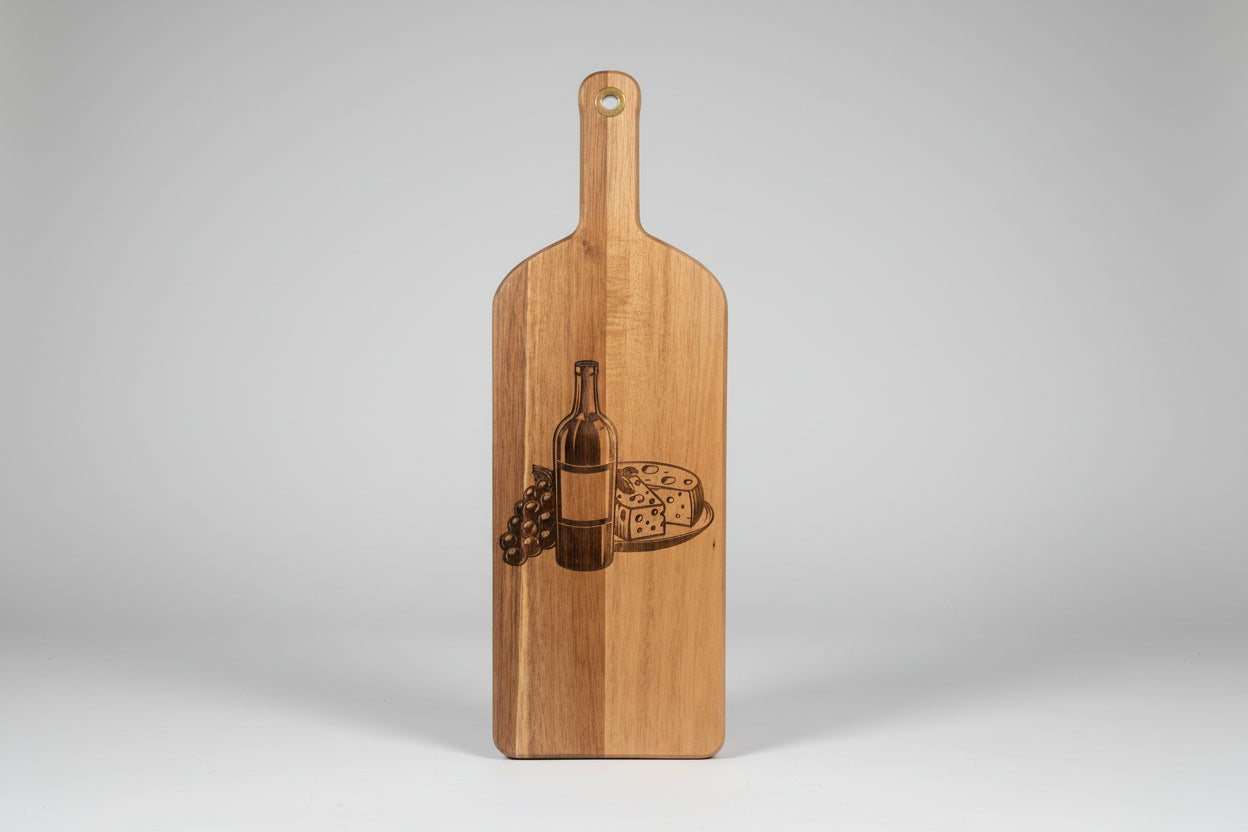Wine Bottle Shaped Wooden Charcuterie Board